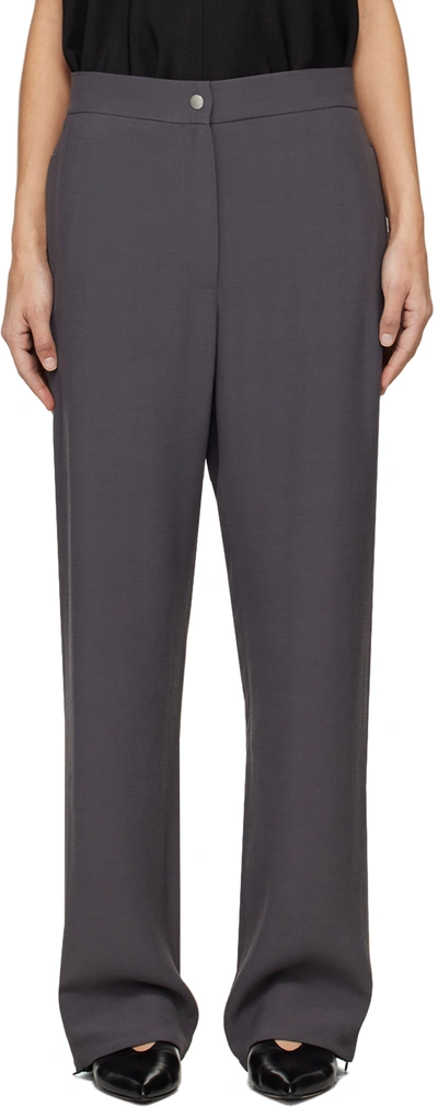 Studio Nicholson Rush Crepe Trousers In Grey