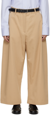 STUDIO NICHOLSON BEIGE CHALCO TROUSERS