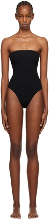 Bondeye Bond-eye Fane Strapless One Piece Swimsuit In Black Eco