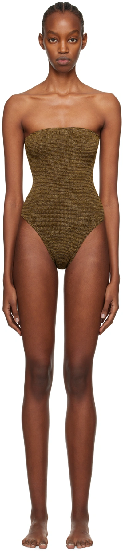 BONDEYE BROWN FANE SWIMSUIT