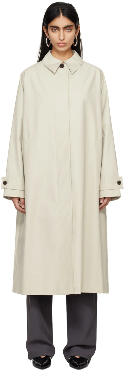 Studio Nicholson Off-white Holin Trench Coat In Dove