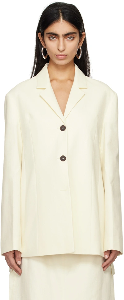 Studio Nicholson Off-white Weston Blazer In Parchment