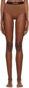 Tom Ford Brown Jacquard Briefs In Kb561 Cocoa Brown
