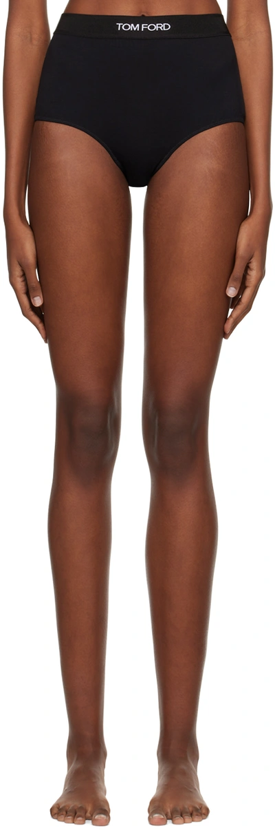 Tom Ford High-waisted Underwear Briefs With Logo Band In Black