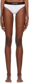 Tom Ford Signature Boy Short White Brief With Logo Waistband In Stretch-jersey Woman In White