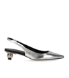 MAX MARA GALLICO SILVER SLINGBACK PUMP