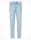 American Eagle Outfitters Ae Forever Soft Ripped High-waisted Jegging In Blue