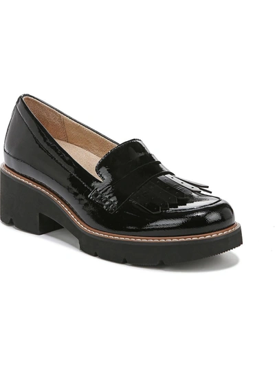 Naturalizer Darcy Womens Patent Leather Memory Foam Loafers In Black