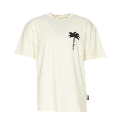 Palm Angels Pam Tree-print Cotton T-shirt In Yellow