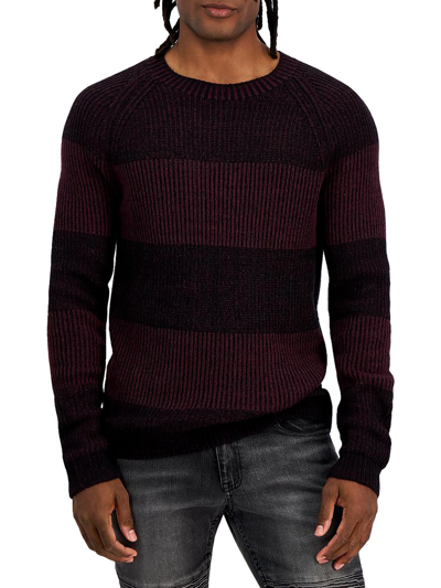 Inc Mens Ribbed Pullover Crewneck Sweater In Red