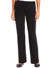 NY COLLECTION PETITES WOMENS MATTE JERSEY OFFICE WEAR WIDE LEG PANTS