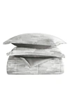 Ienjoy Home Textured Stripe Reversible 3-piece Comforter Set In Gray