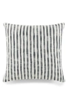 Ienjoy Home Yarn-dyed Stripe Cotton Throw Pillow In Light Blue