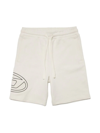 Diesel Pcurvebigoval Logo-print Cotton Shorts In White
