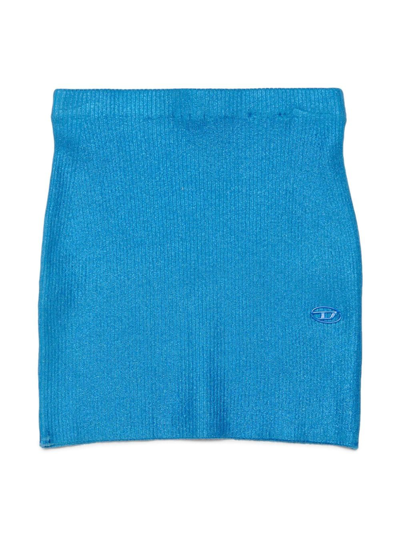 Diesel Gargetti Cotton Skirt In Blue