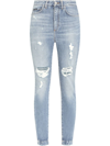 Dolce & Gabbana Audrey Cotton Ripped Jeans In Blue