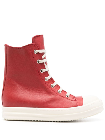 Rick Owens Lido High-top Sneakers In Red