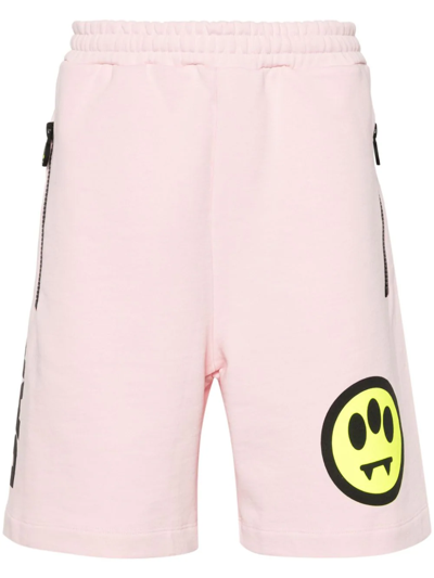 Barrow Logo-print Cotton Shorts In Pink