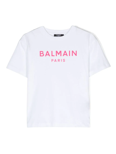 Balmain T-shirt  Paris In White