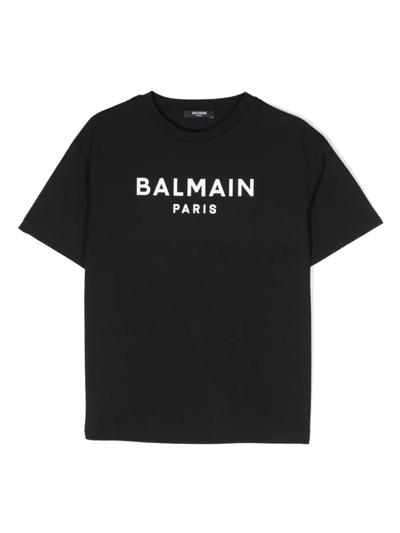 Balmain T-shirt  Paris In Nero Bianco