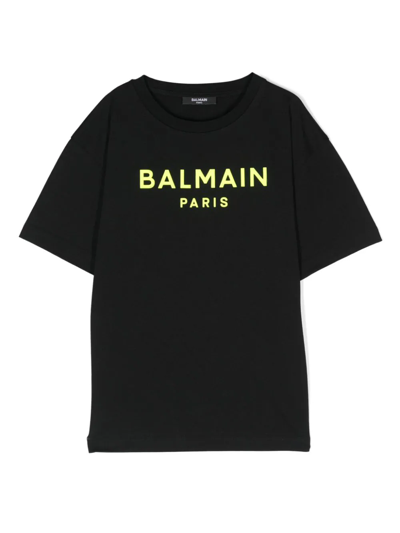 Balmain T-shirt  Paris In Black