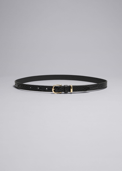 Other Stories Leather Belt In Black