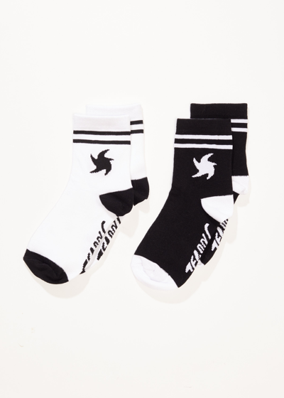 Afends Socks Two Pack In Black