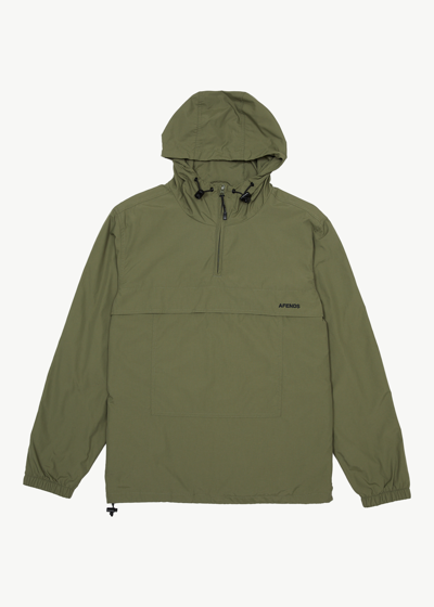 Afends Water Resistant Spray Anorak Jacket In Green