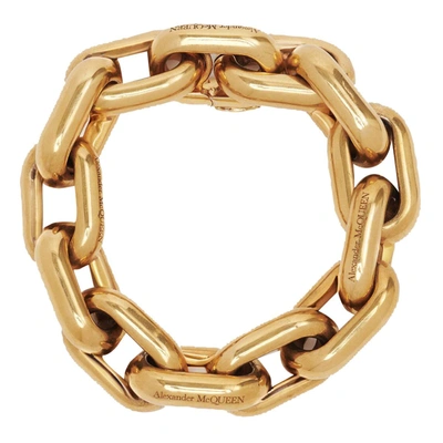 Alexander Mcqueen Peak Chain Bracelet In Gold