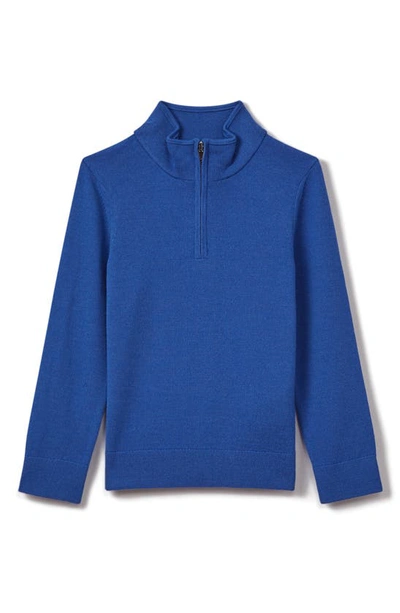 Reiss Lapis Blue Junior Wool Half-zip Funnel Neck Jumper In Lapis Blue
