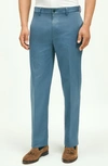 Brooks Brothers Cotton Stretch Flat Front Chino Pants In Bering Sea