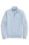 Brooks Brothers Supima Cotton Half-zip Sweater | Light Blue Heather | Size 2xl