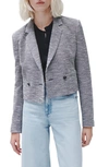 Rag & Bone Josie Cropped Italian Tweed Blazer In Nvywhiteml