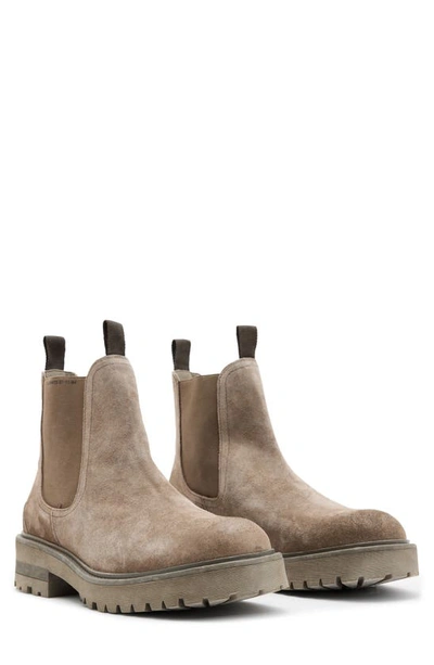 Allsaints Driver Suede Chelsea Boots In Taupe