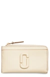 Marc Jacobs The Top Zip Leather Wallet In Cloud White