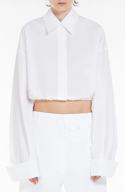 SPORTMAX DRAWSTRING HEM COTTON POPLIN SHIRT