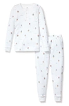Petite Plume Kids' Print Fitted Two-piece Pima Cotton Pajamas In White