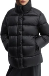 Mango Water Repellent Puffer Coat In Black