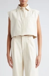 Loulou Studio Adora Top In Rice Ivory