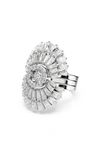 Swarovski Set Of 3 Idyllia Cubic Zirconia Cocktail Rings In Silver