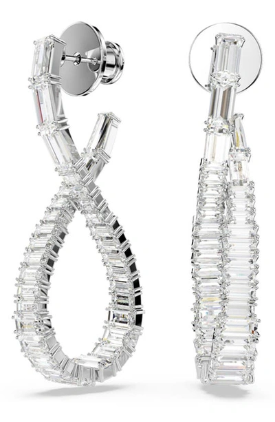 Swarovski Women's Hyperbola Rhodium-plated & Crystal Drop Earrings In White Gold