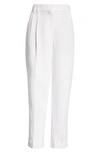 Brunello Cucinelli Pleated Cotton-blend Twill Tapered Pants In Natural