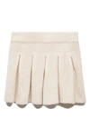 Mango Pleated Sweater Miniskirt In Sand