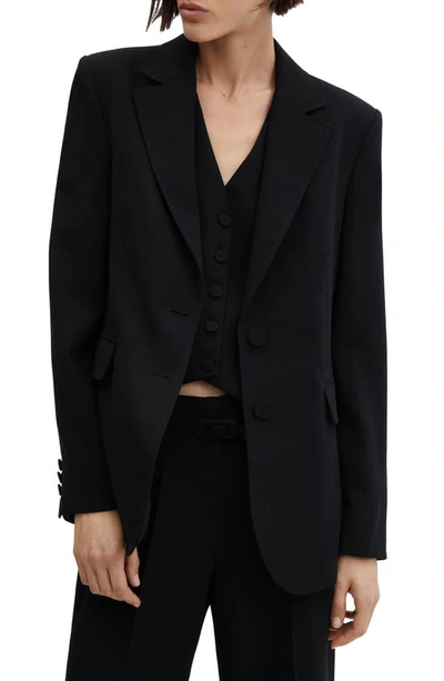 Mango Women's Straight-fit Suit Blazer In Black