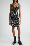 Rabanne Lily Of The Valley Print Corset Dress In Muguet Noir