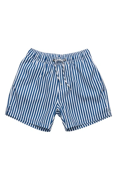Snapper Rock Kids' Denim Stripe Comfort Lined Swim Short In Blue