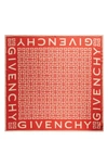 Givenchy 4g-monogram Silk Scarf In 30-vermillon/ Beige Pink