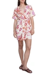 Mango Floral Wrap Dress Off White