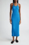 Proenza Schouler Vida Ribbed-knit Midi Dress In Blue