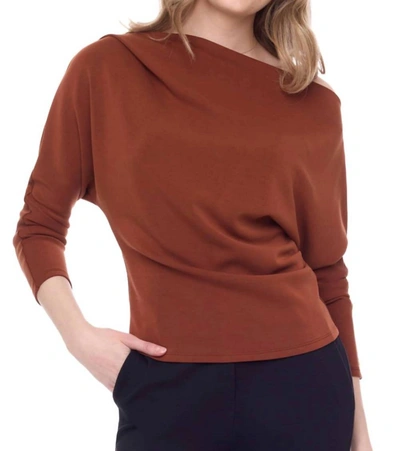 I Love Tyler Madison Demi Modal Three Fourth Sleeve Top In Paprika In Red